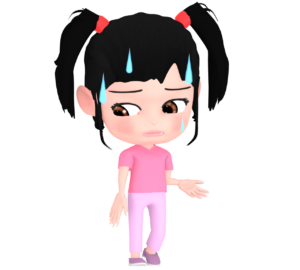 言い訳をする女の子のイラスト
