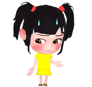 言い訳をする女の子のイラスト