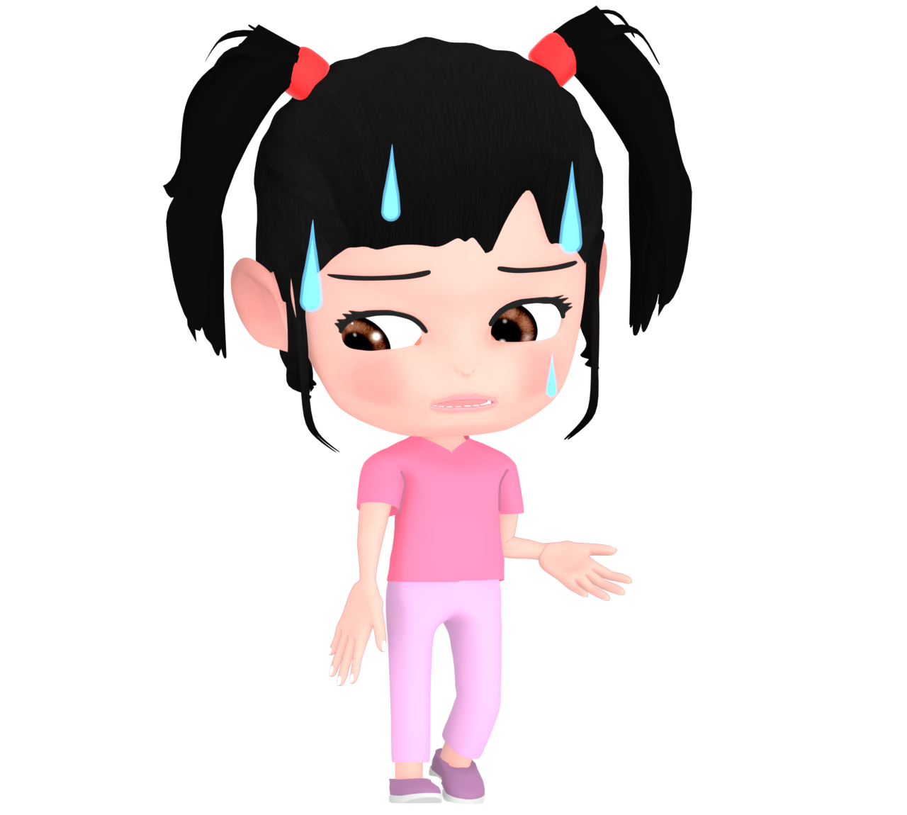 言い訳をする女の子のイラスト