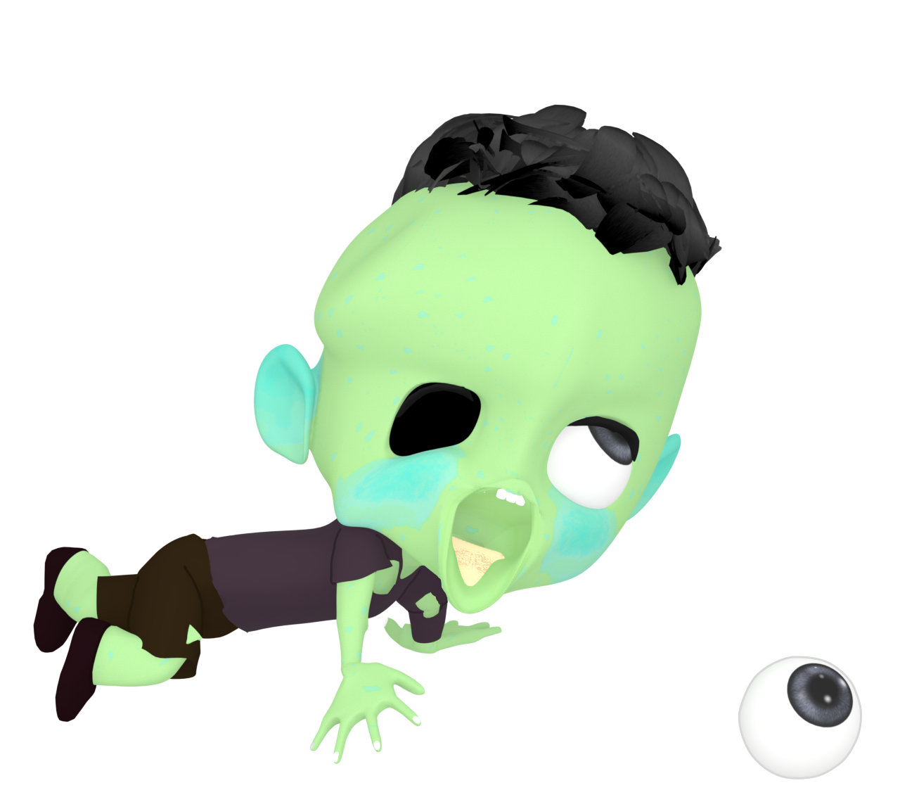 目玉を探すゾンビのイラスト