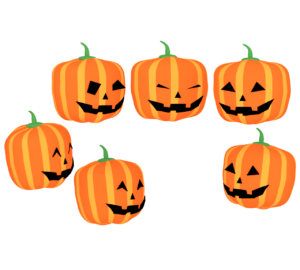 いろんな顔のカボチャのイラスト