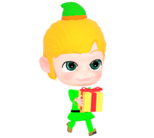 プレゼントを運ぶ妖精のイラスト