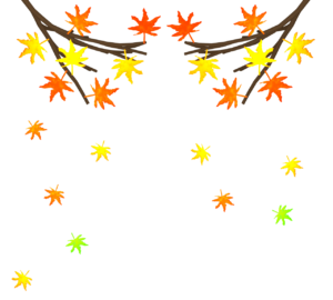 舞い散る秋のもみじのイラスト