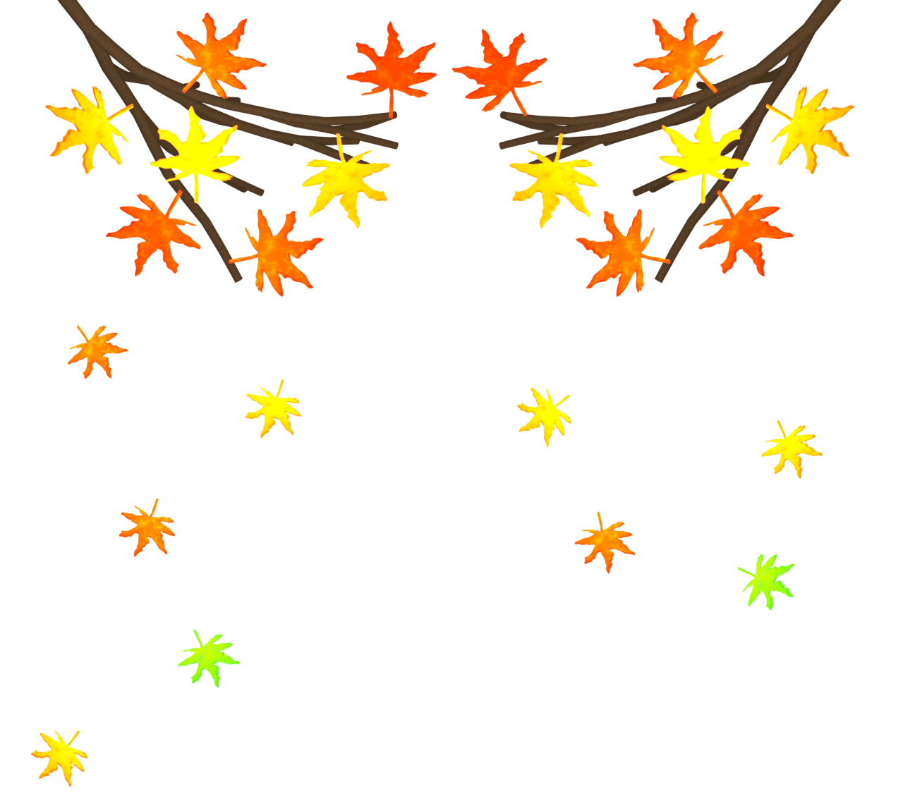 舞い散る秋のもみじのイラスト