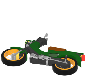 倒れた原付バイクのイラスト