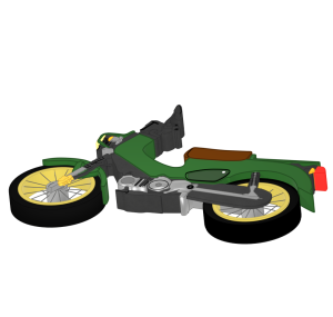 倒れたカブのバイクのイラスト