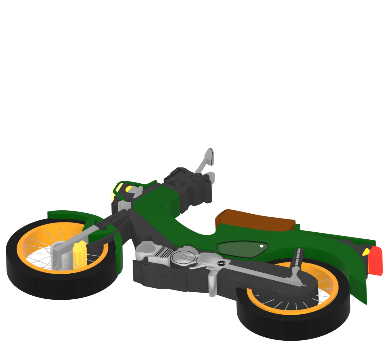 倒れた原付バイクのイラスト