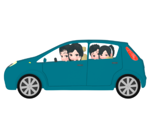 家族でドライブをするイラスト