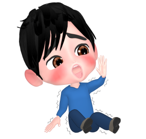 恐怖で腰を抜かす男性のイラスト