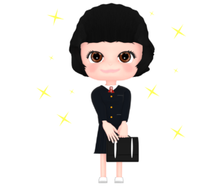 女子生徒の入学式のイラスト
