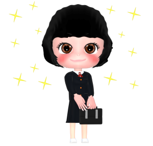 女子生徒の入学式のイラスト