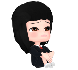 元気がない女子生徒のイラスト