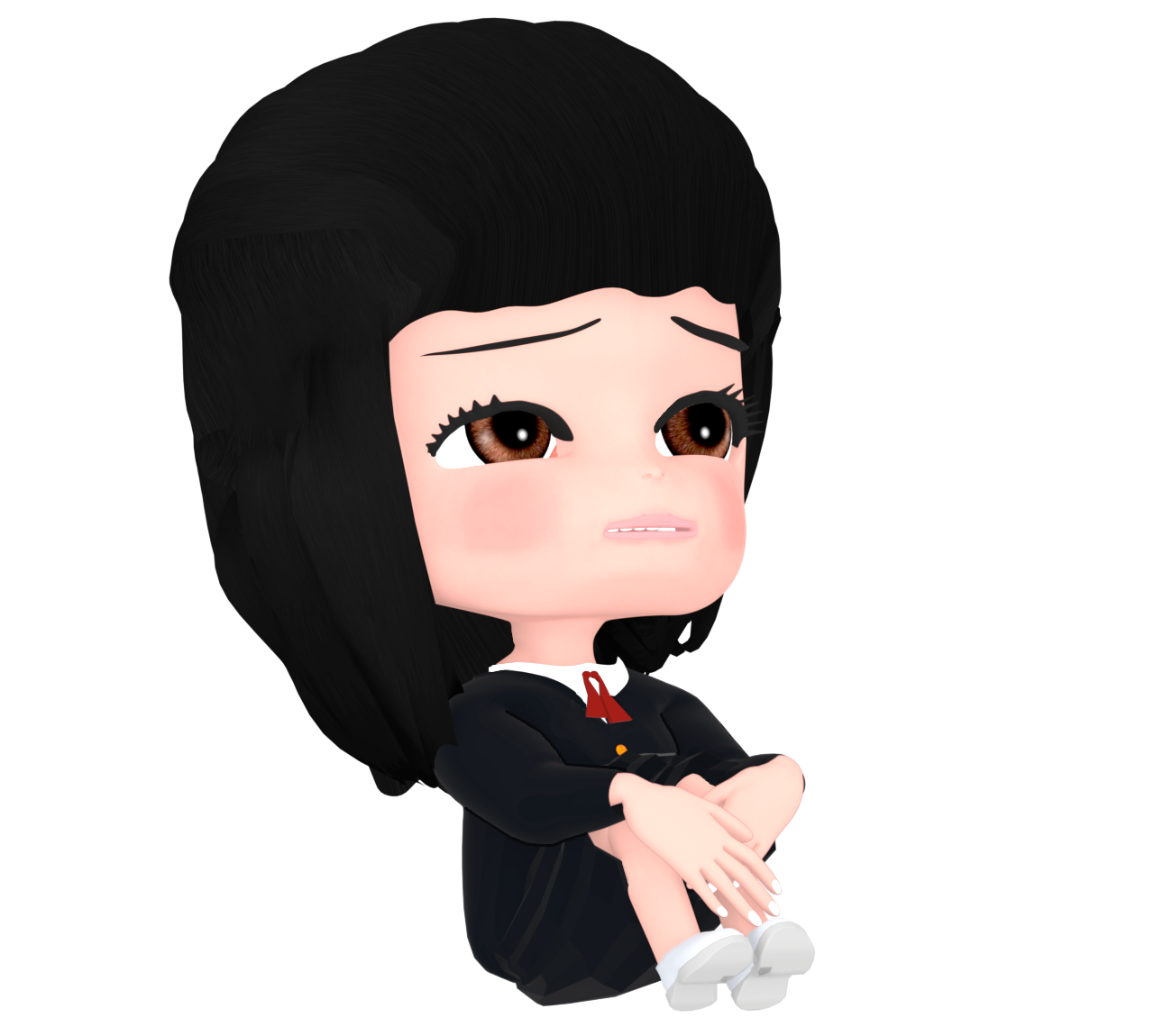 元気がない女子生徒のイラスト