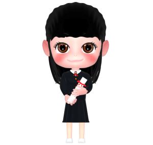 卒業証書を持つ女子生徒のイラスト