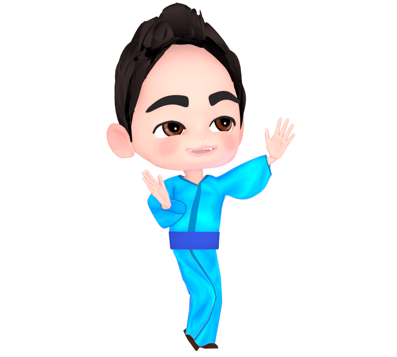 お祭りで盆踊りをする男性のイラスト