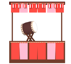 お祭りのやぐらのイラスト