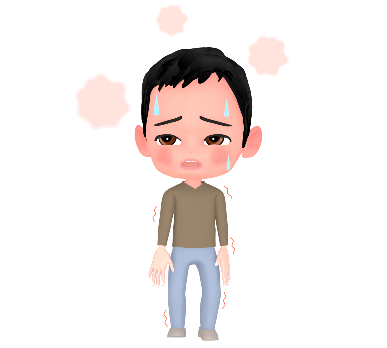発熱した男性のイラスト