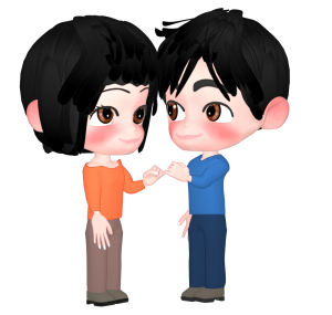 指切りをする男女のイラスト