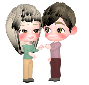 指切りげんまんをする男女のイラスト