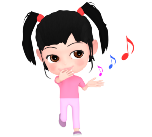 子供が吹く指笛のイラスト