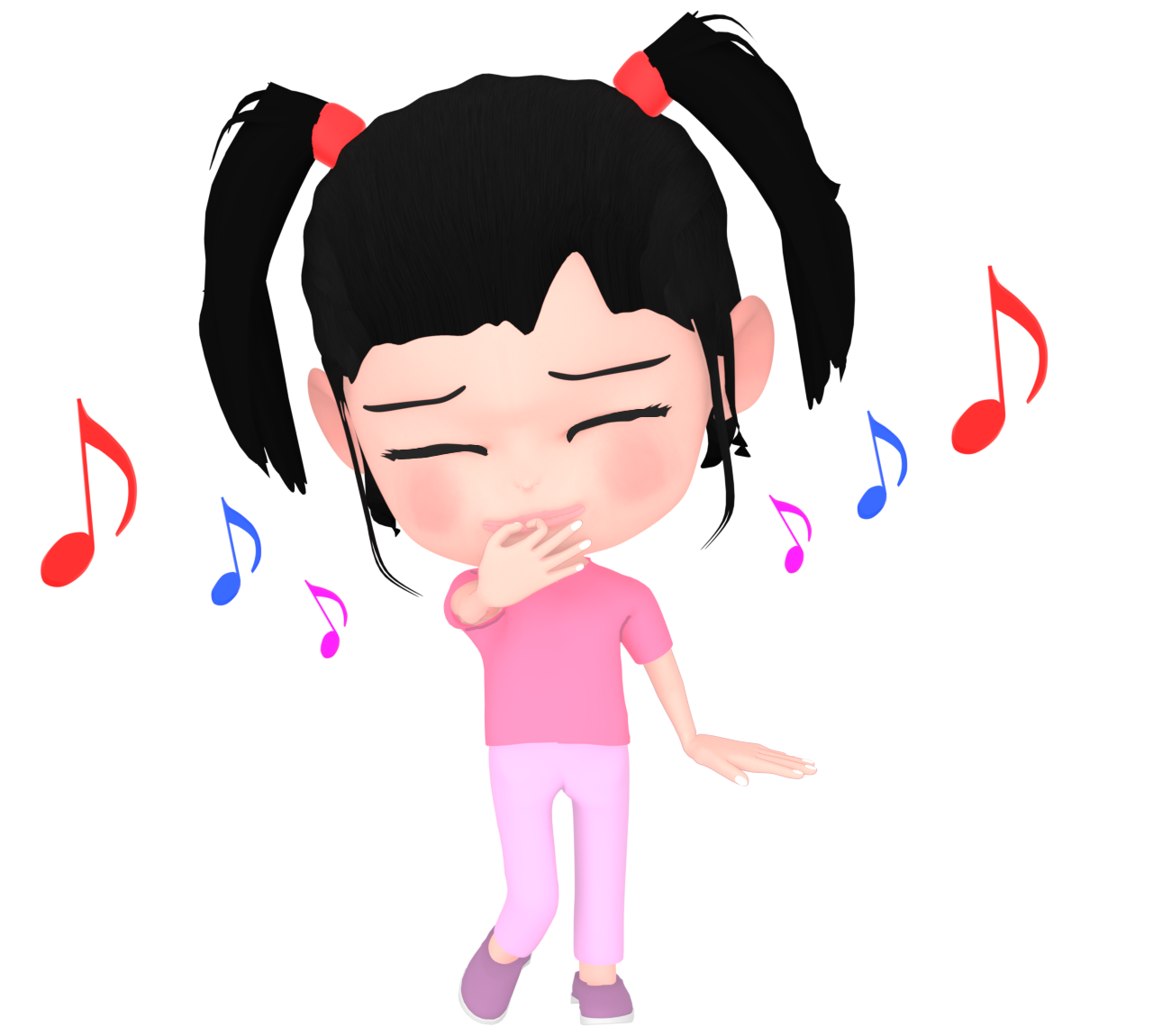 指笛を吹く女の子のイラスト 8 指笛を吹く女の子のイラスト