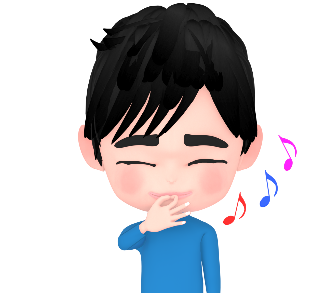 目を閉じて指笛を吹く男性のイラスト 6 目を閉じて指笛を吹く男性のイラスト