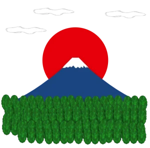 初日の出の富士山のイラスト