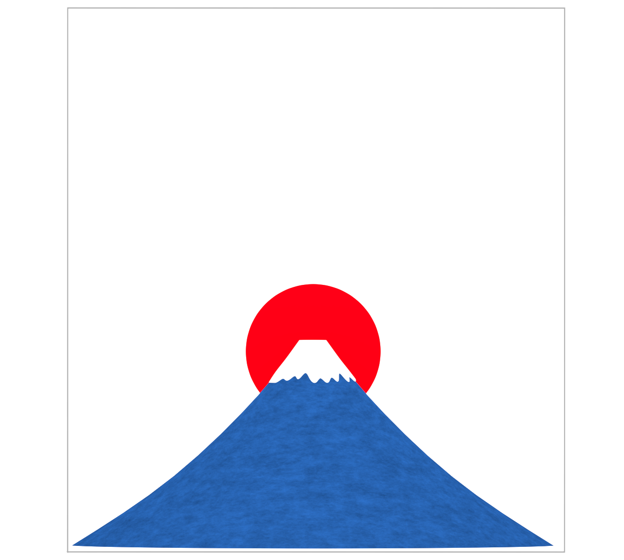 初日の出が昇る富士山のテンプレート