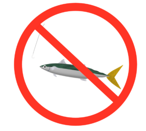 魚釣りを禁止するマーク