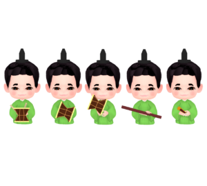 雛人形 五人囃子のイラスト