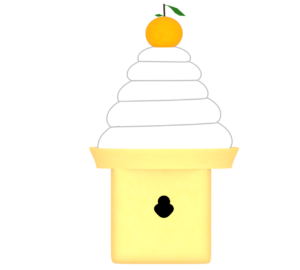 五段の鏡餅のイラスト