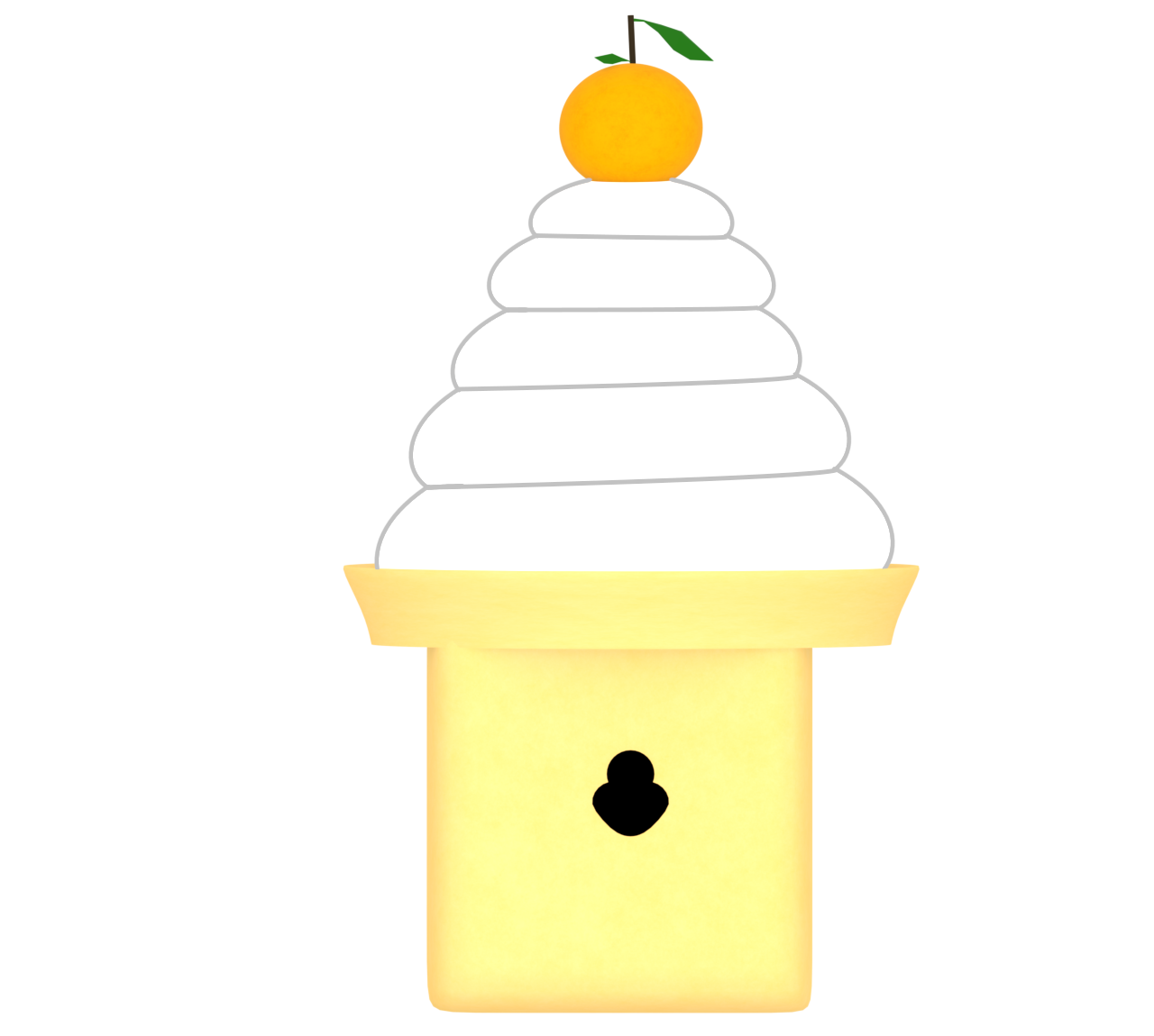 五段の鏡餅のイラスト