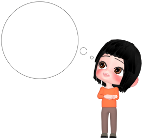 妄想中に閃いた女性のイラスト