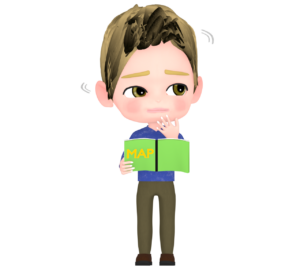 道に迷う外国人男性のイラスト