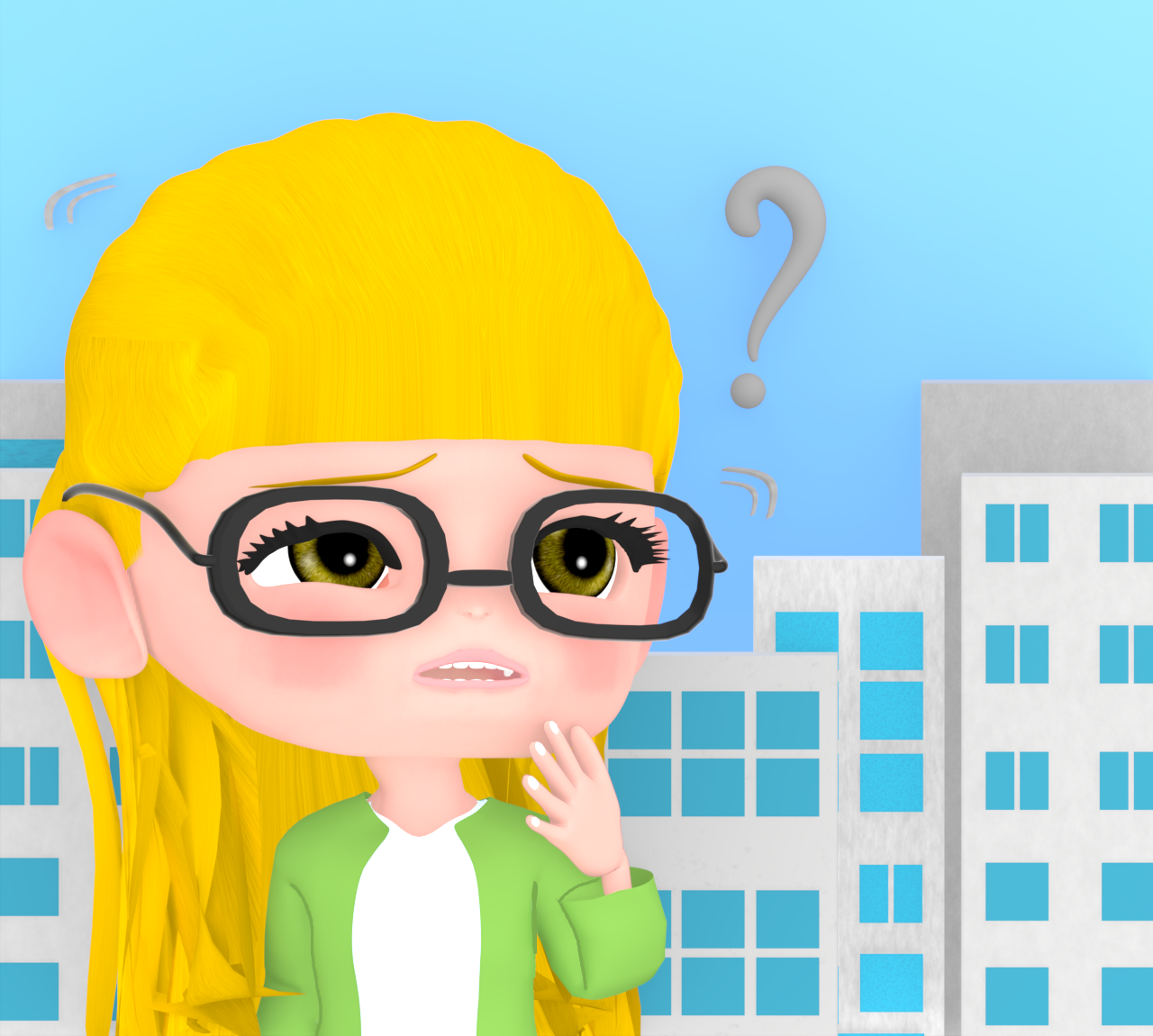 道に迷った外国人のイラスト(女性) 12 道に迷った外国人のイラスト(女性)