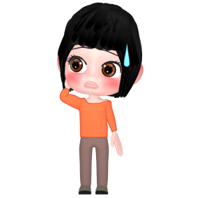 忘れて棒立ちする女性のイラスト