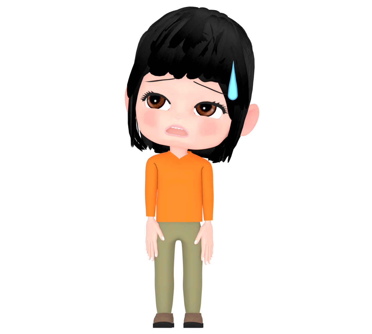 忘れた事を思い出す女性のイラスト