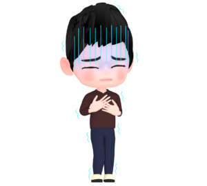 寒くて凍える男性のイラスト