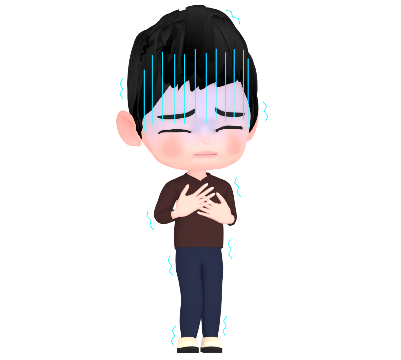 寒くて凍える男性のイラスト