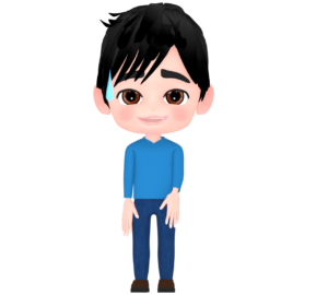 愛想笑いをする男性のイラスト