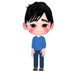 愛想笑いをする男性のイラスト