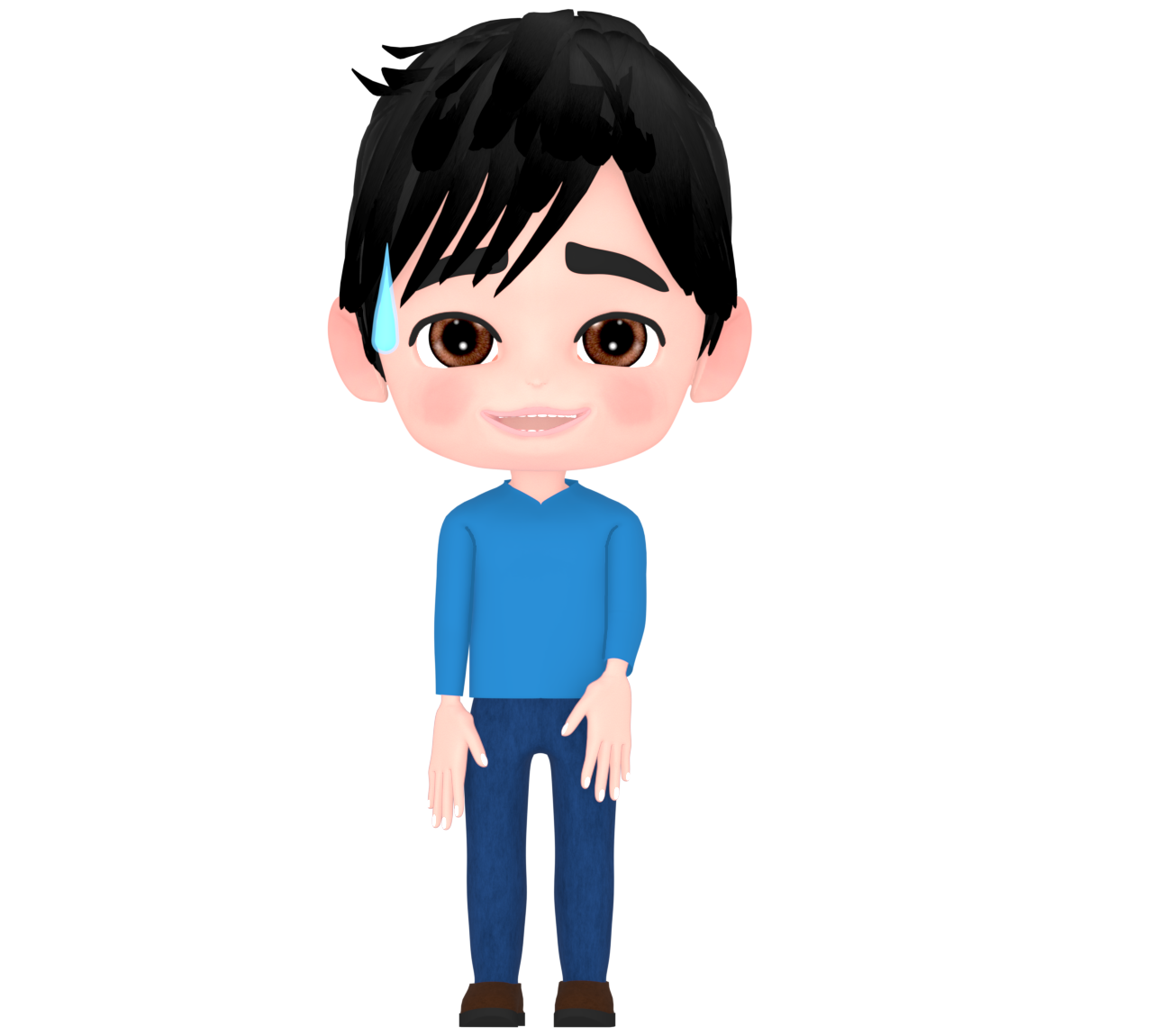 愛想笑いをする男性のイラスト