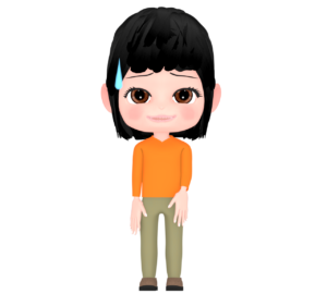 困り顔で愛想笑いをする女性のイラスト