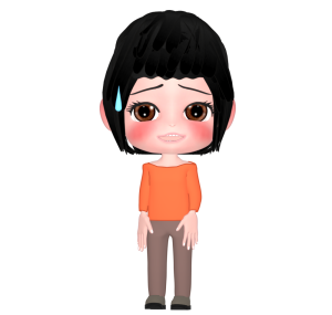 愛想笑いをする女性のイラスト