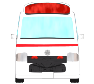 正面から見る救急車のイラスト