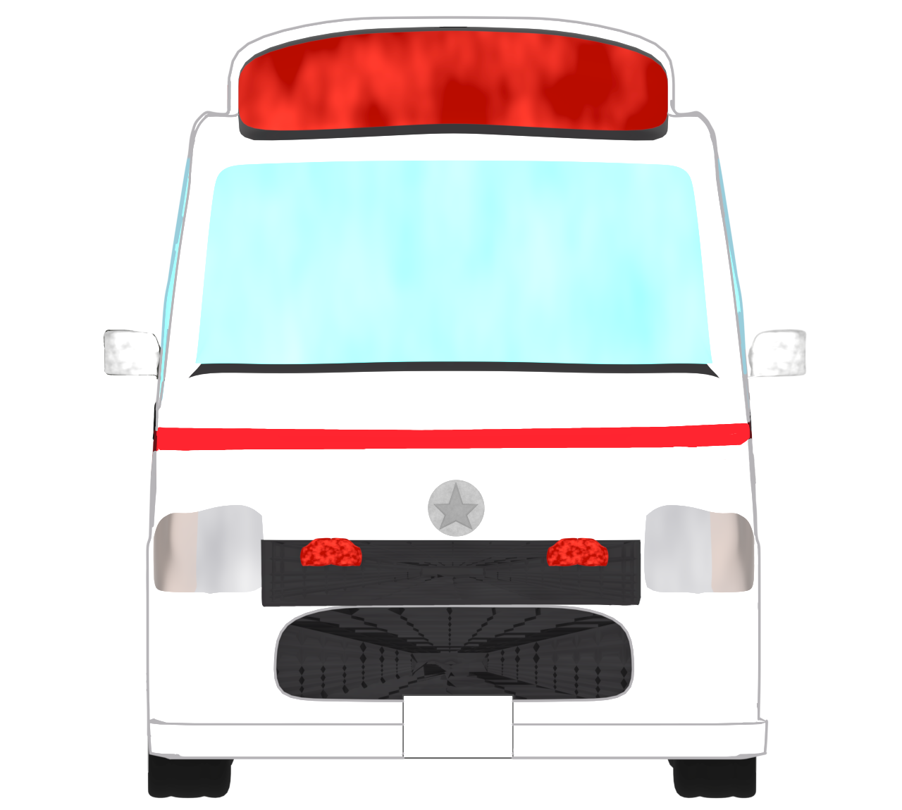 正面から見る救急車のイラスト
