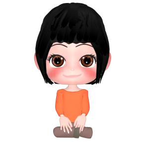 前を向いて胡座をかく女性のイラスト