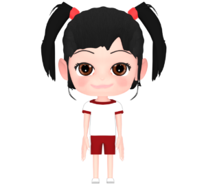 正面を向く体育着の女の子のイラスト