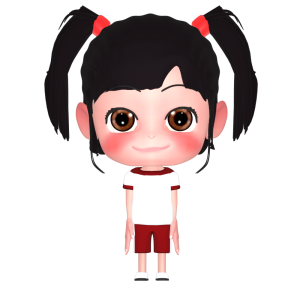 正面を向く体育着の女の子のイラスト