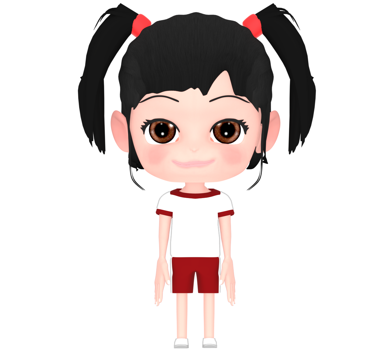 正面を向く体育着の女の子のイラスト